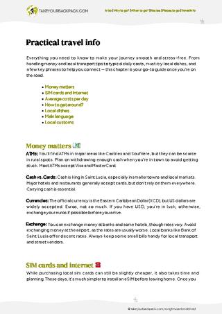 example page 5 from our offline Travel Guide for Saint Lucia